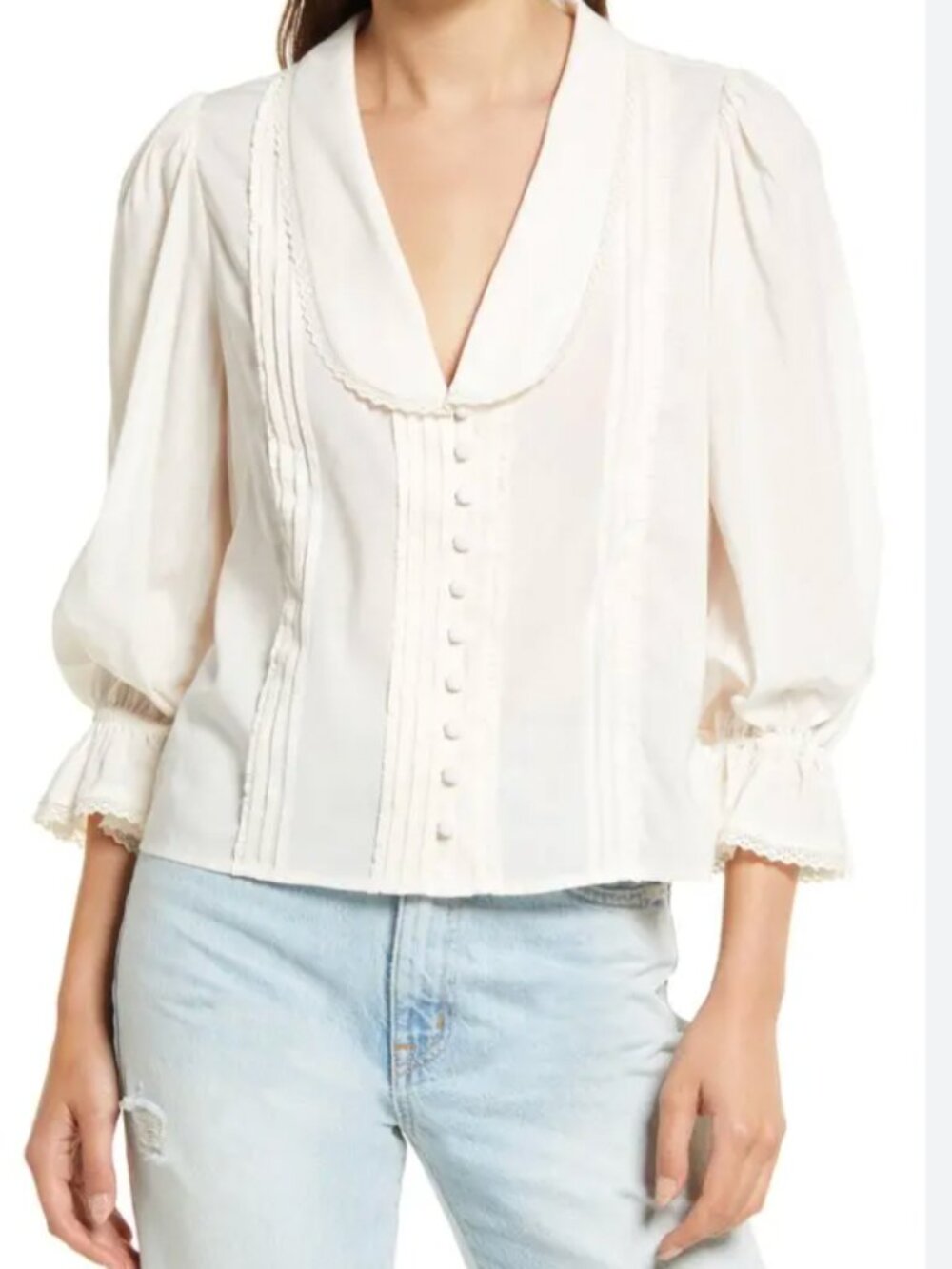 Reformation Cream Tilly Top Size XS